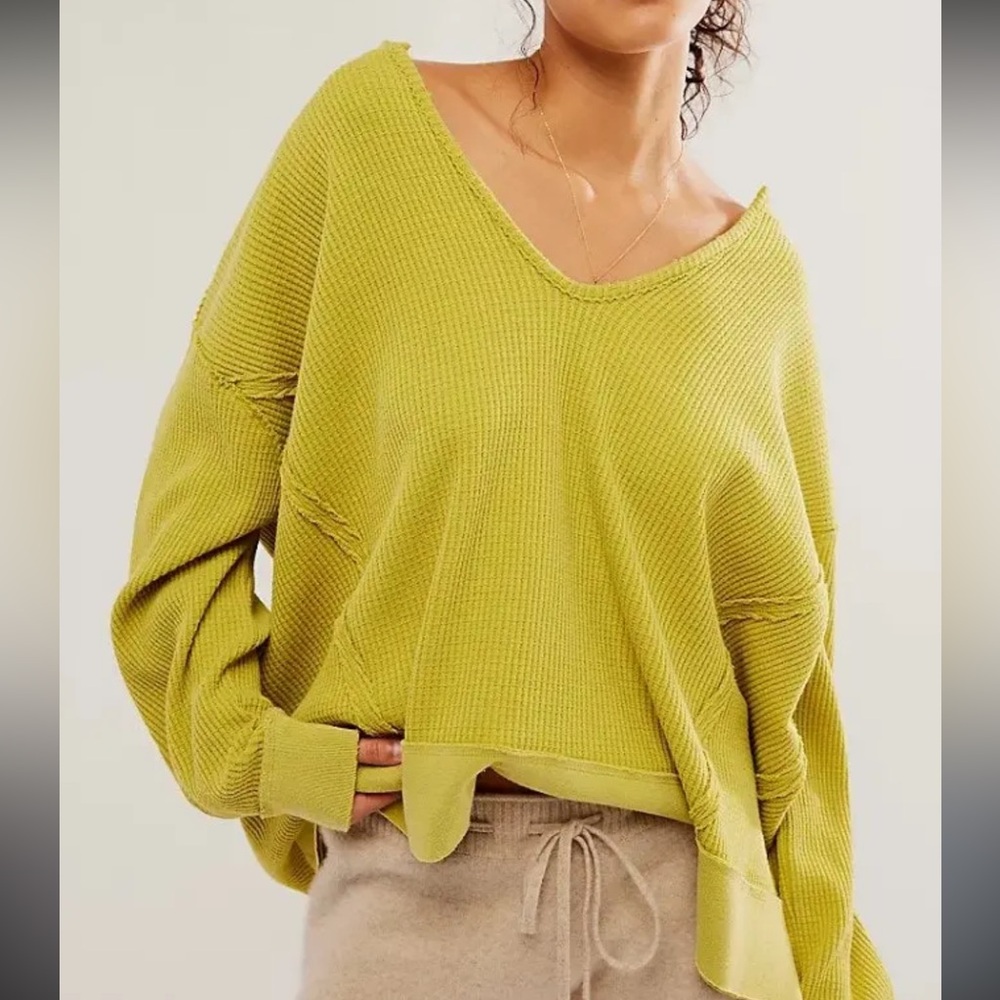 Free People Santa Clara Thermal top In Ferngully size medium